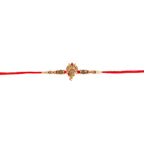 trueBrowns X Voylla Designer Ganesha Rakhi With Roli Chaawal Pack
