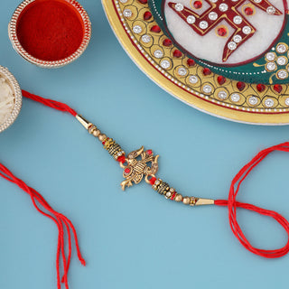 trueBrowns X Voylla Designer Ganesha Rakhi With Roli Chaawal Pack