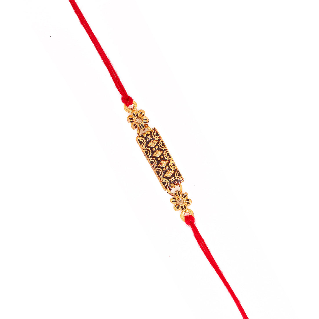 trueBrowns X Voylla Antique Floral Designer Rakhi With Roli Chaawal Pack