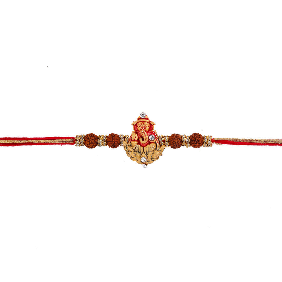 trueBrowns X Voylla Divine Rudraksha Ganesha Rakhi With Roli Chaawal Pack - Distacart