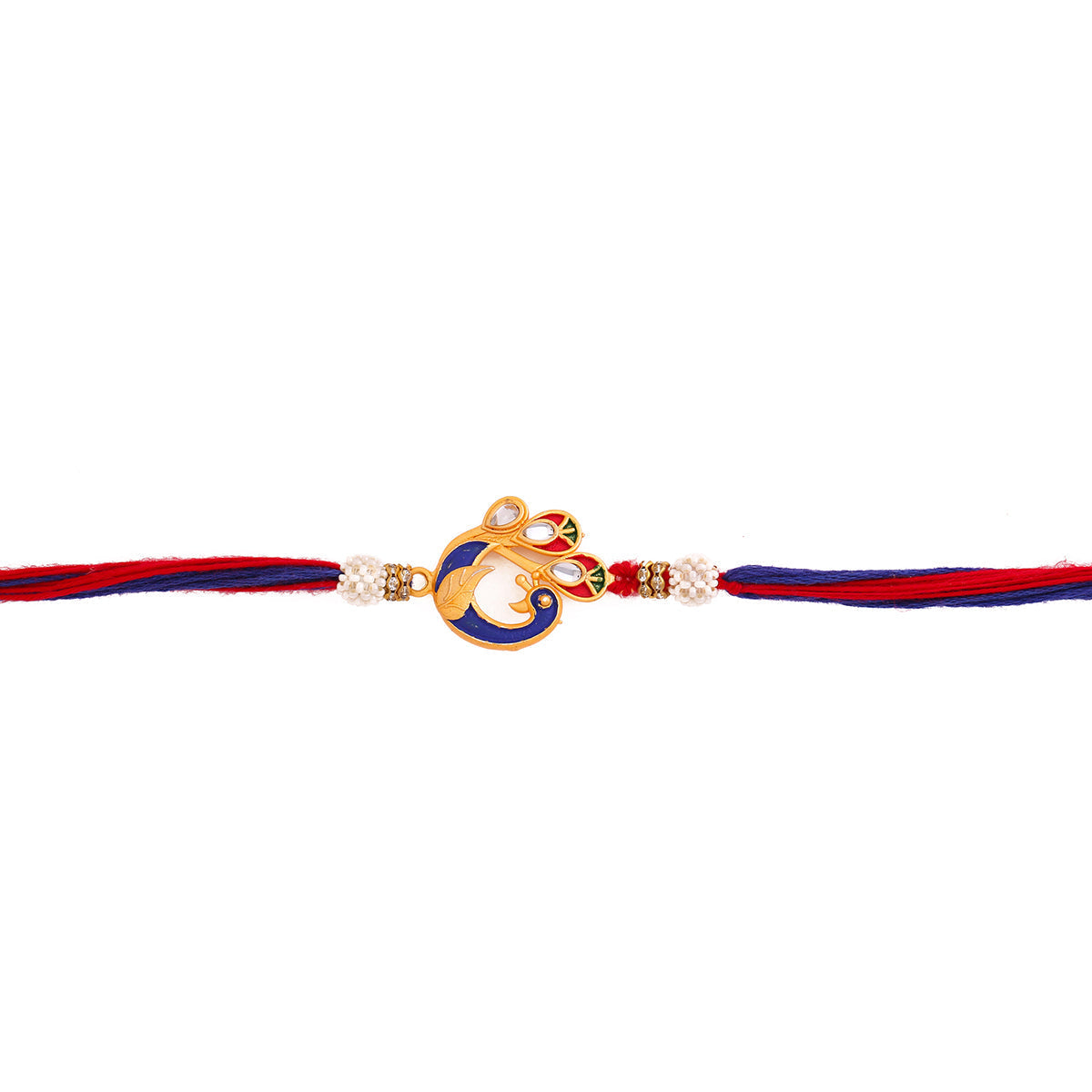 trueBrowns X Voylla Designer Enameled Peacock Rakhi With Roli Chaawal Pack - Distacart