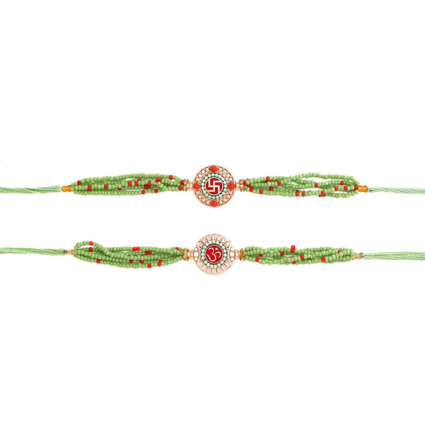 trueBrowns X Voylla Set of Two Beaded Rakhis With Roli Chaawal Pack