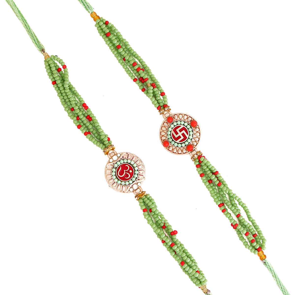 trueBrowns X Voylla Set of Two Beaded Rakhis With Roli Chaawal Pack