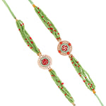 Thumbnail for trueBrowns X Voylla Set of Two Beaded Rakhis With Roli Chaawal Pack
