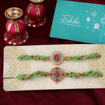 Thumbnail for trueBrowns X Voylla Set of Two Beaded Rakhis With Roli Chaawal Pack