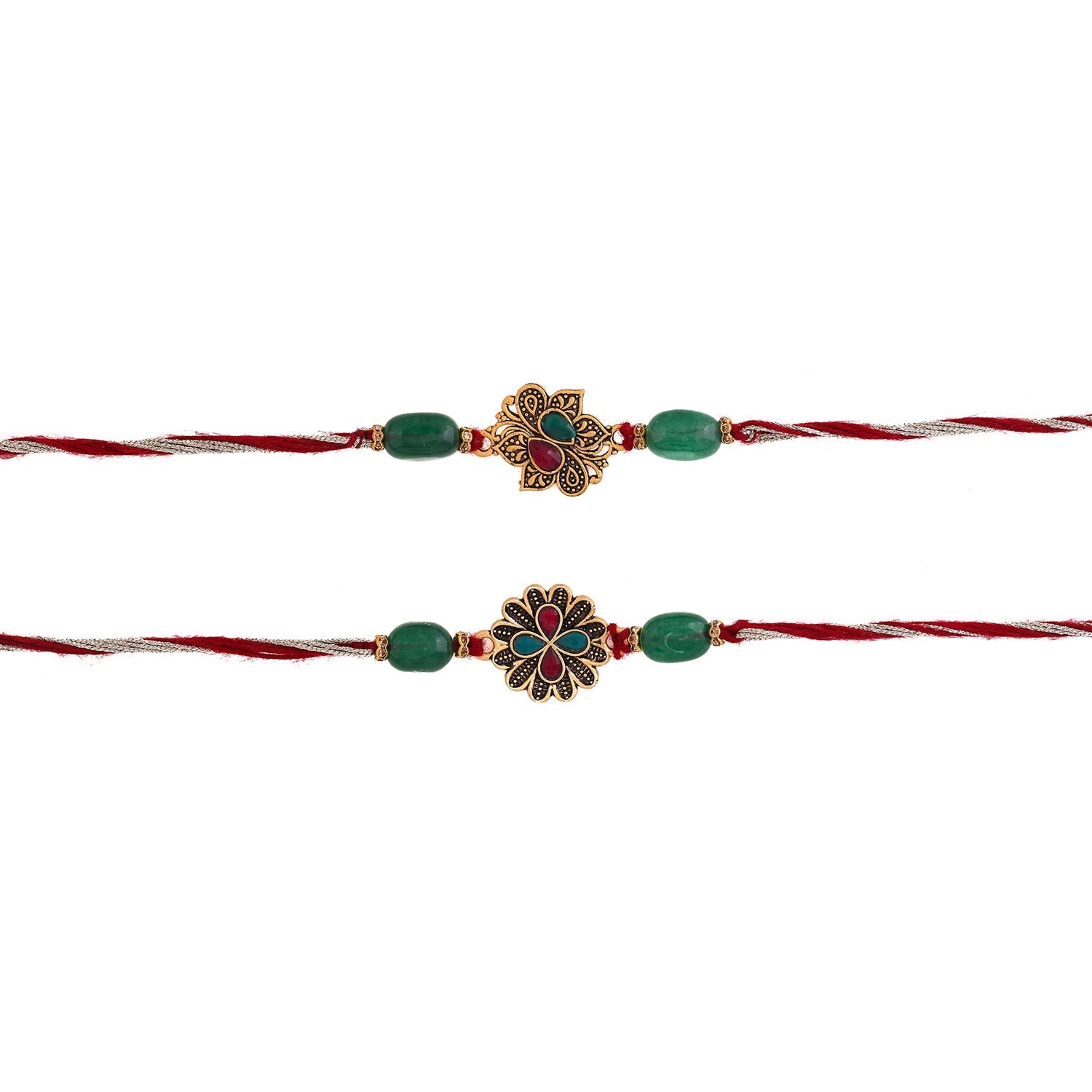 trueBrowns X Voylla Graceful Set of Two Rakhis With Roli Chaawal Pack - Distacart