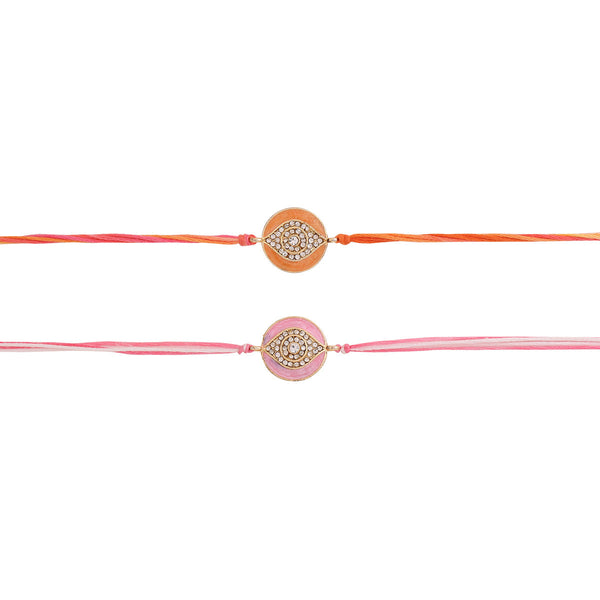 trueBrowns X Voylla Enameled Rakhi Combo Set With Roli Chaawal Pack