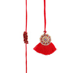 Thumbnail for trueBrowns X Voylla Designer Bhaiya Bhabhi Rakhi Set With Roli Chaawal Pack