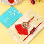 Thumbnail for trueBrowns X Voylla Designer Bhaiya Bhabhi Rakhi Set With Roli Chaawal Pack