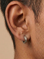 Thumbnail for NVR Men's Silver Plated Hoop Earrings - Distacart