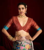 Thumbnail for Joban Fashion Multi Color Soft Silk Weaving Fabric With Digital Jamdani Print With Jacquard Rich Pallu & Blouse With Spring Tassels