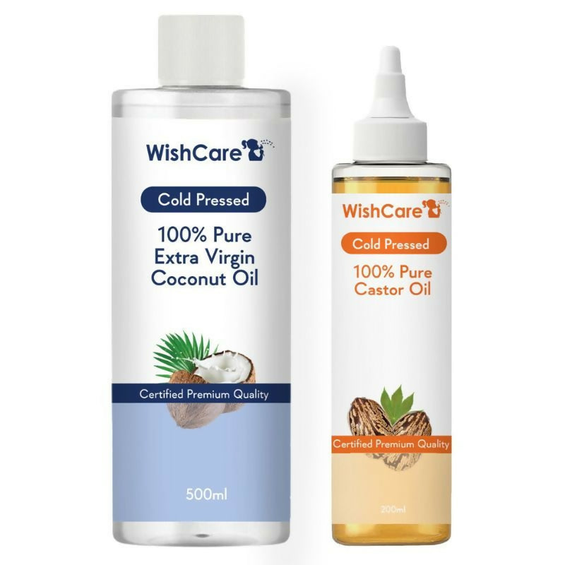 Wishcare Cold Pressed Extra-Virgin Coconut Oil & Castor Oil Combo - Distacart