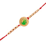 Thumbnail for trueBrowns X Voylla Beige Beaded Enamel Rakhi With Roli Chaawal Pack