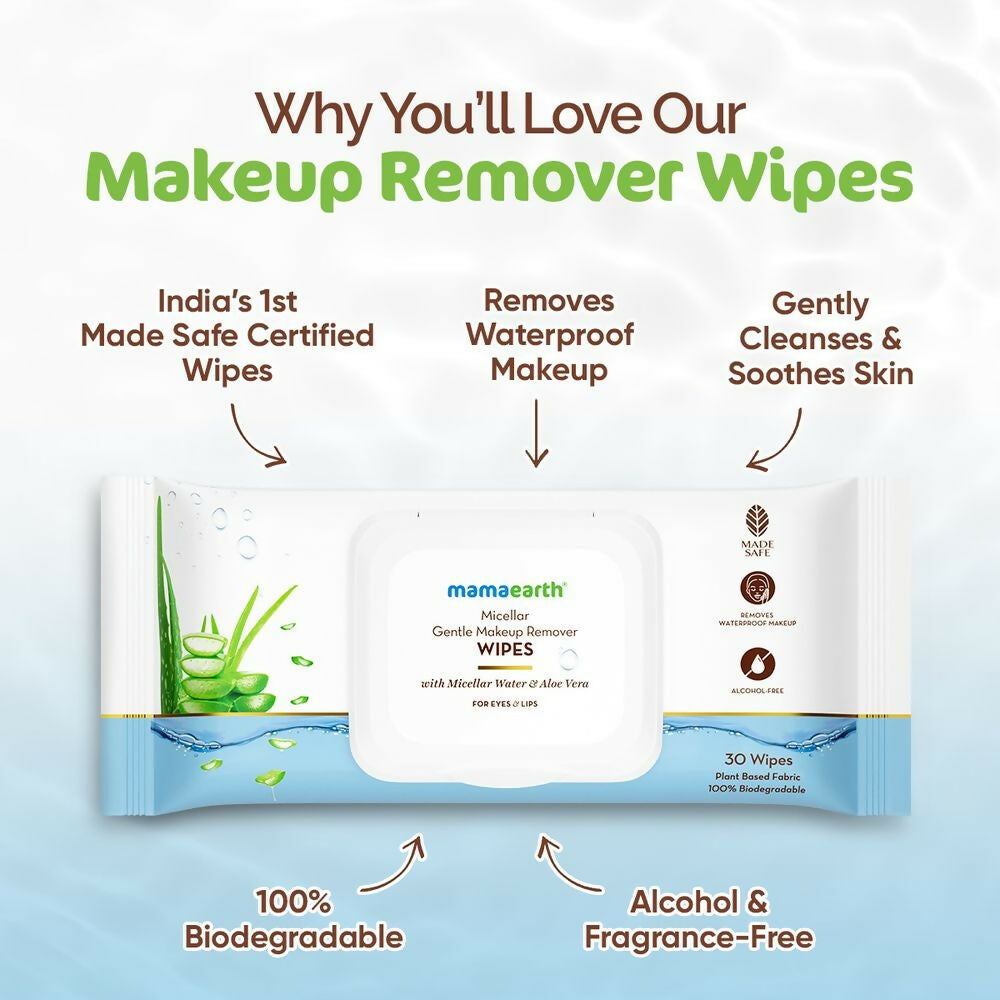 Mamaearth Micellar Gentle Makeup Remover Wipes - Distacart