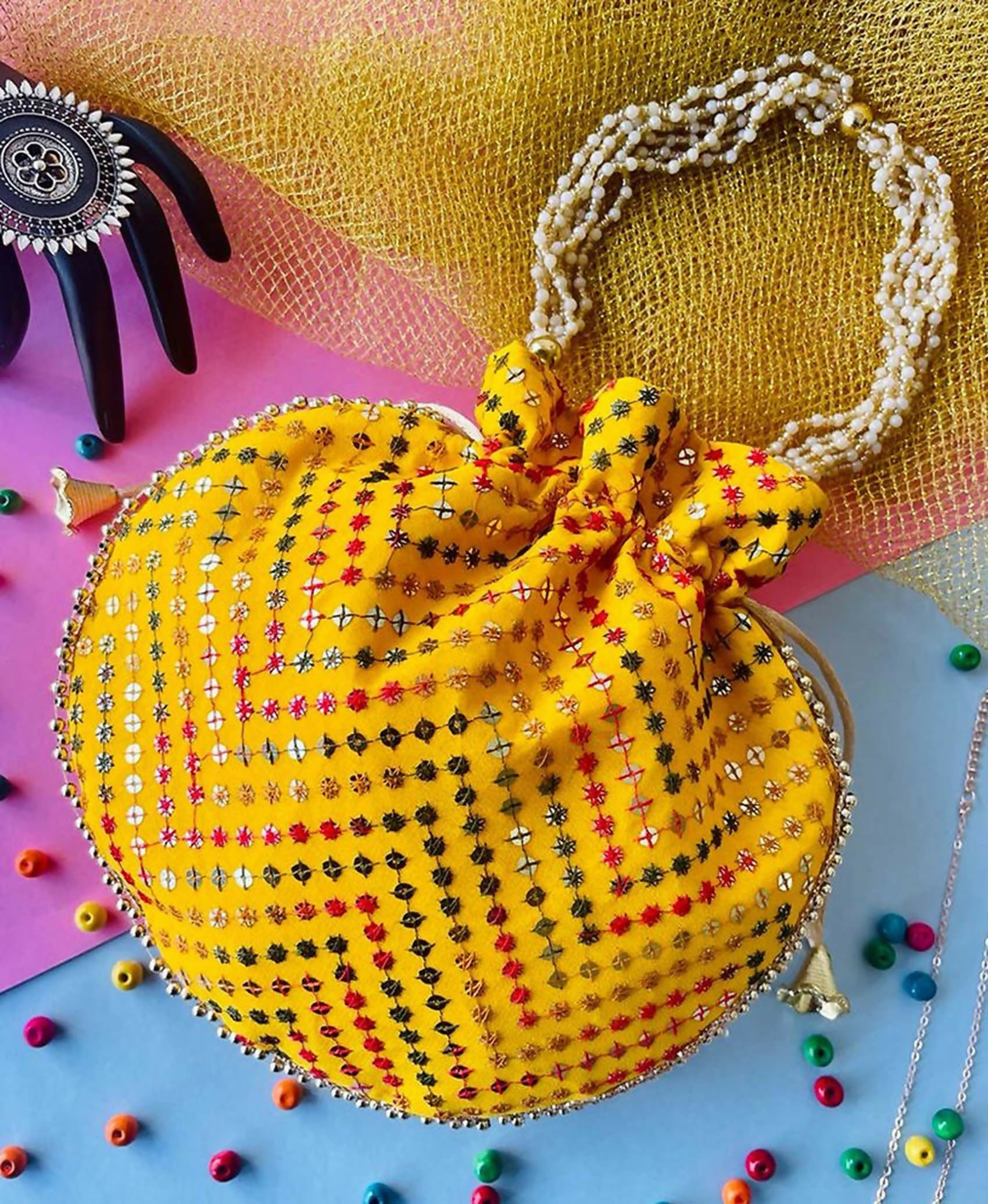 Joban Fashion Potli Bags - Yelloww