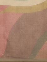 Thumbnail for Multicolor Silk Blend Digital Print Striped Saree with Unstitched Blouse - Hiral Fashion - Distacart