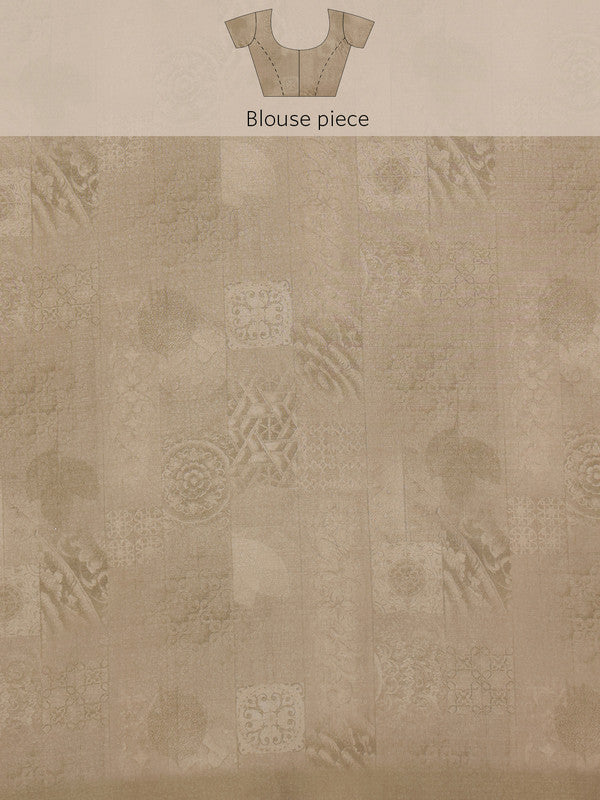 Multicolor Silk Blend Digital Print Striped Saree with Unstitched Blouse - Hiral Fashion - Distacart