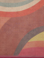 Thumbnail for Multicolor Silk Blend Digital Print Striped Saree with Unstitched Blouse - Hiral Fashion - Distacart