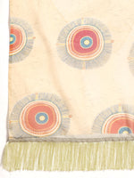 Thumbnail for Beige Silk Blend Digital Print Geomatric Saree with Unstitched Blouse - Hiral Fashion - Distacart