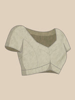 Thumbnail for Beige Silk Blend Digital Print Geomatric Saree with Unstitched Blouse - Hiral Fashion - Distacart