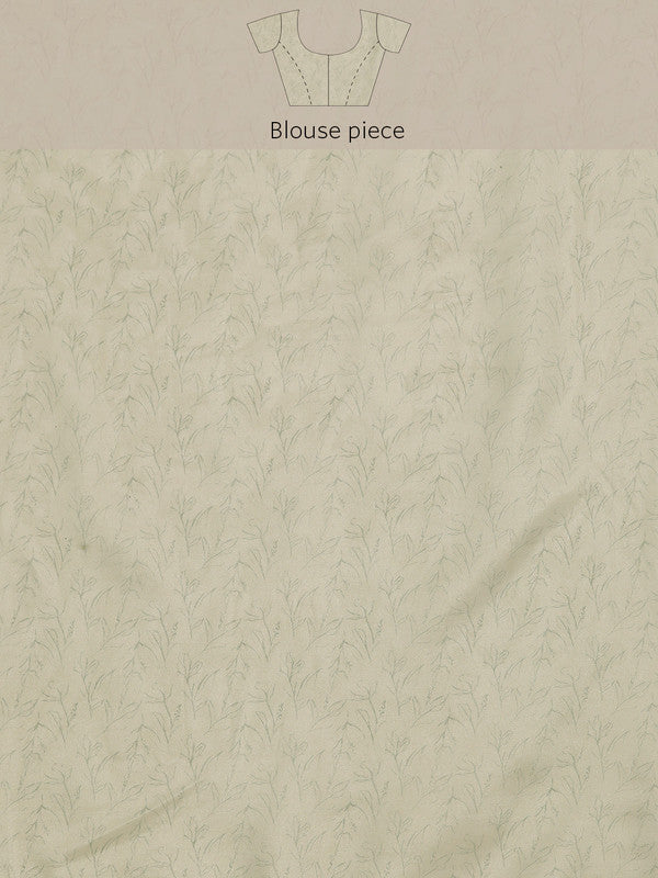 Beige Silk Blend Digital Print Geomatric Saree with Unstitched Blouse - Hiral Fashion - Distacart