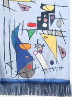 Thumbnail for Blue Silk Blend Digital Print Warli Saree with Unstitched Blouse - Hiral Fashion - Distacart