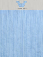 Thumbnail for Blue Silk Blend Digital Print Warli Saree with Unstitched Blouse - Hiral Fashion - Distacart