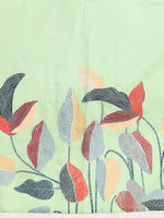 Thumbnail for Green Silk Blend Digital Print Floral Saree with Unstitched Blouse - Hiral Fashion - Distacart