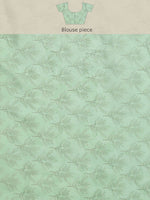 Thumbnail for Green Silk Blend Digital Print Floral Saree with Unstitched Blouse - Hiral Fashion - Distacart