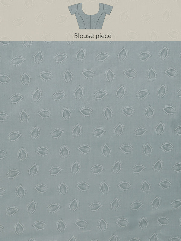 Gray Silk Blend Digital Print Floral Saree with Unstitched Blouse - Hiral Fashion - Distacart