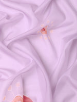 Thumbnail for Lavender Silk Blend Digital Print Floral Saree with Unstitched Blouse - Hiral Fashion - Distacart