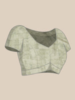 Thumbnail for Olive Silk Blend Digital Print Warli Saree with Unstitched Blouse - Hiral Fashion - Distacart