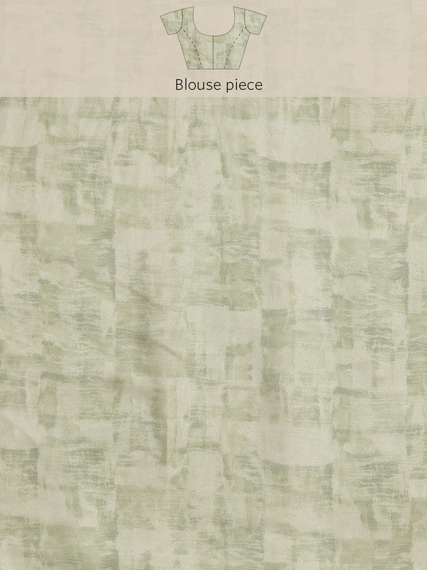 Olive Silk Blend Digital Print Warli Saree with Unstitched Blouse - Hiral Fashion - Distacart