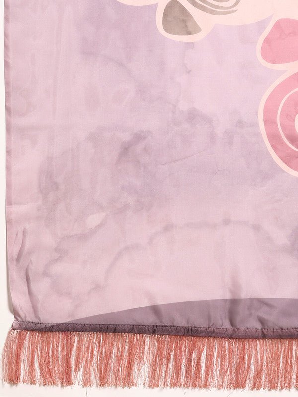 Peach Silk Blend Digital Print Abstract Saree with Unstitched Blouse - Hiral Fashion - Distacart
