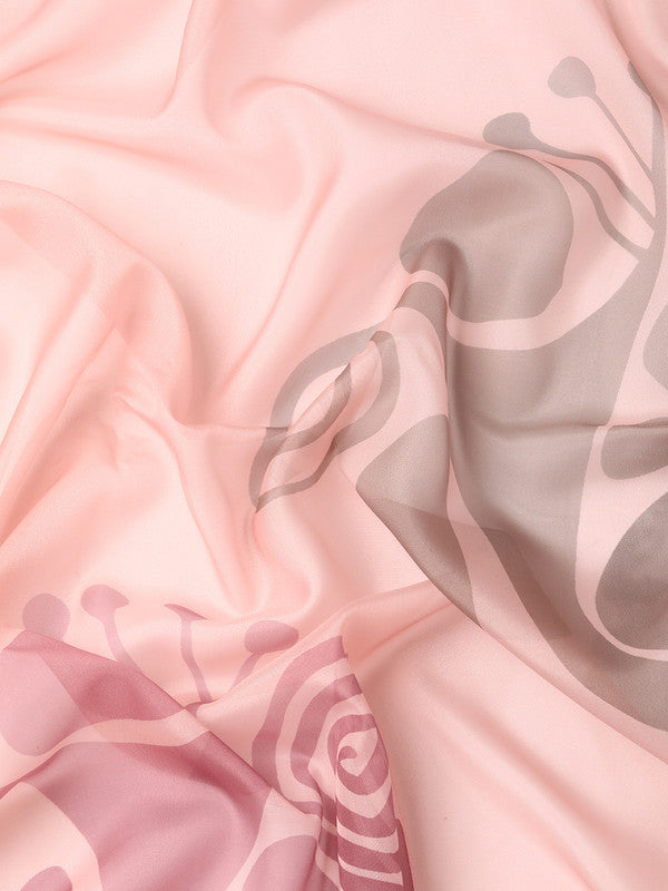 Peach Silk Blend Digital Print Abstract Saree with Unstitched Blouse - Hiral Fashion - Distacart