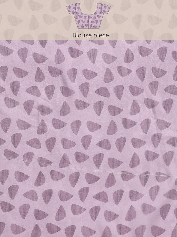 Peach Silk Blend Digital Print Abstract Saree with Unstitched Blouse - Hiral Fashion - Distacart