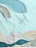 Thumbnail for Turquoise Silk Blend Digital Print Abstract Saree with Unstitched Blouse - Hiral Fashion - Distacart