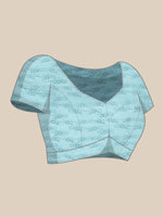 Thumbnail for Turquoise Silk Blend Digital Print Abstract Saree with Unstitched Blouse - Hiral Fashion - Distacart