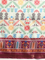 Thumbnail for Green Silk Blend Digital Print Patola Saree with Unstitched Blouse - Hiral Fashion - Distacart