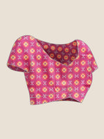 Thumbnail for Green Silk Blend Digital Print Patola Saree with Unstitched Blouse - Hiral Fashion - Distacart