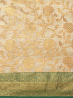 Thumbnail for Green Tissue Silk Woven Zari Design Floral Saree with Unstitched Blouse - Hiral Fashion - Distacart
