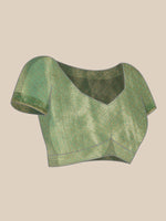 Thumbnail for Green Tissue Silk Woven Zari Design Floral Saree with Unstitched Blouse - Hiral Fashion - Distacart