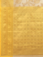 Thumbnail for Yellow Tissue Silk Woven Zari Design Floral Saree with Unstitched Blouse - Hiral Fashion - Distacart