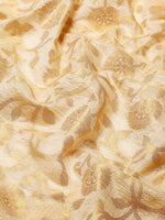 Thumbnail for Yellow Tissue Silk Woven Zari Design Floral Saree with Unstitched Blouse - Hiral Fashion - Distacart