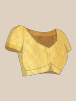 Thumbnail for Yellow Tissue Silk Woven Zari Design Floral Saree with Unstitched Blouse - Hiral Fashion - Distacart