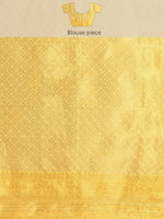 Thumbnail for Yellow Tissue Silk Woven Zari Design Floral Saree with Unstitched Blouse - Hiral Fashion - Distacart