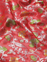 Thumbnail for Red Brocade Woven Zari Design Floral Saree with Unstitched Blouse - Hiral Fashion - Distacart