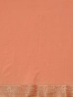 Thumbnail for Peach Pure Viscose Chinon Zari Woven Solid Saree with Unstitched Blouse - Hiral Fashion - Distacart