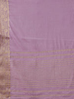 Thumbnail for Purple Pure Viscose Chinon Zari Woven Solid Saree with Unstitched Blouse - Hiral Fashion - Distacart