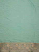 Thumbnail for Turquoise Pure Viscose Chinon Zari Woven Solid Saree with Unstitched Blouse - Hiral Fashion - Distacart